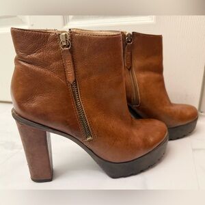 SCHUTZ Tan Leather Heeled Boots
